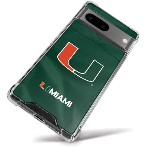 University of Miami Green Jersey Google Pixel 8 Clear Case